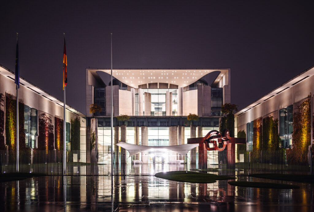 German Chancellery at night