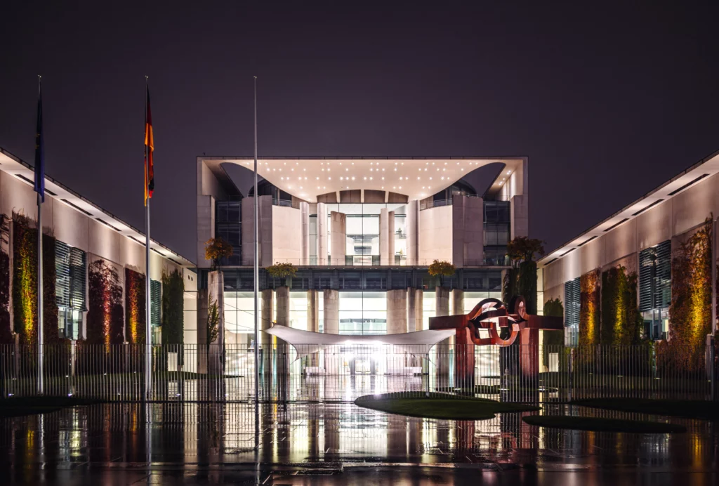German Chancellery at night