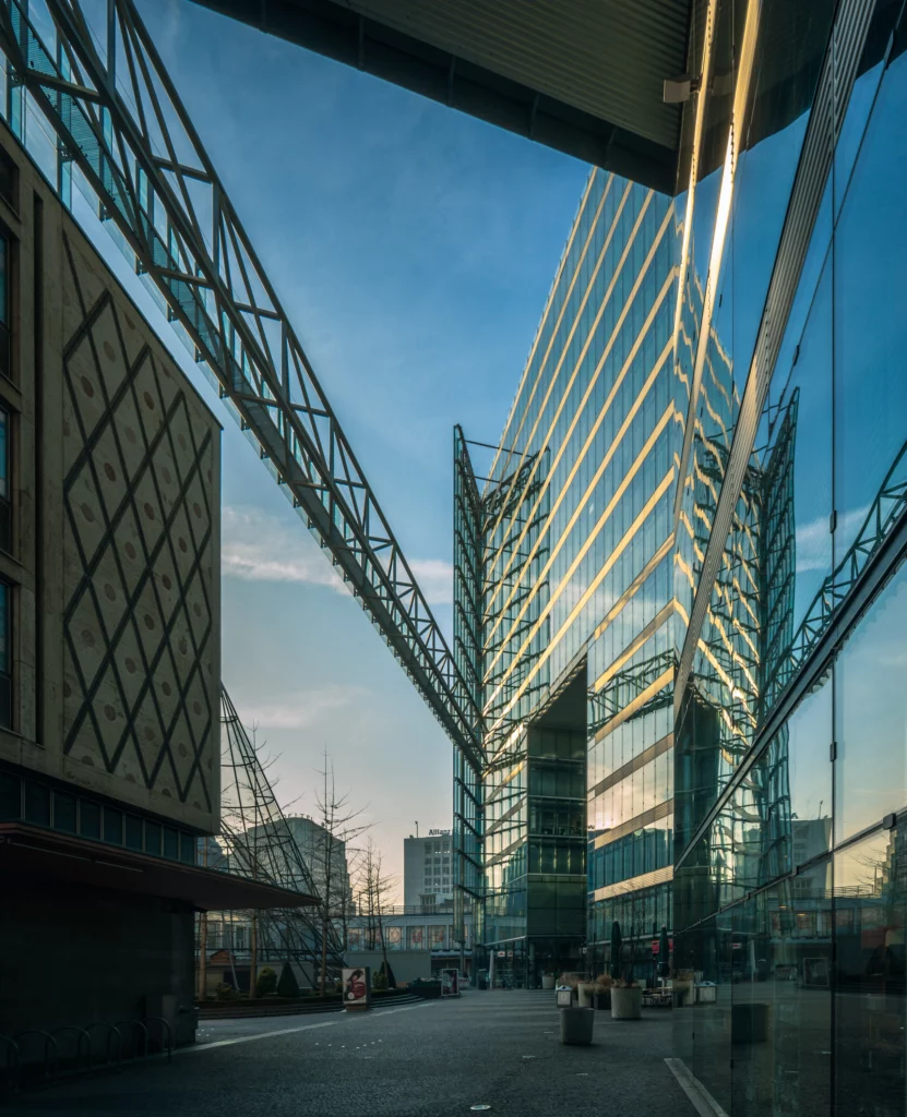 Architectural details of the Kranzler Eck building complex