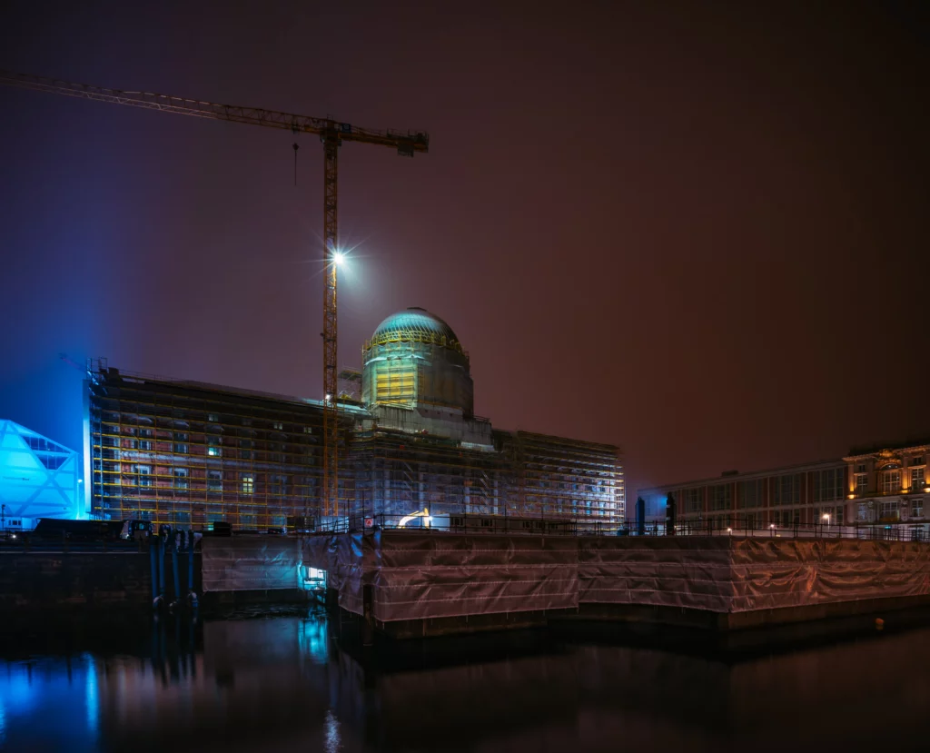 Berlin City Palace during the construction phase