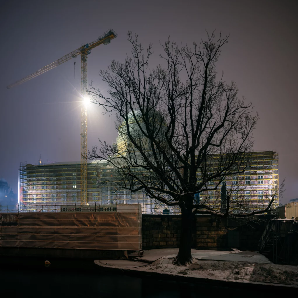 Berlin City Palace during the construction phase