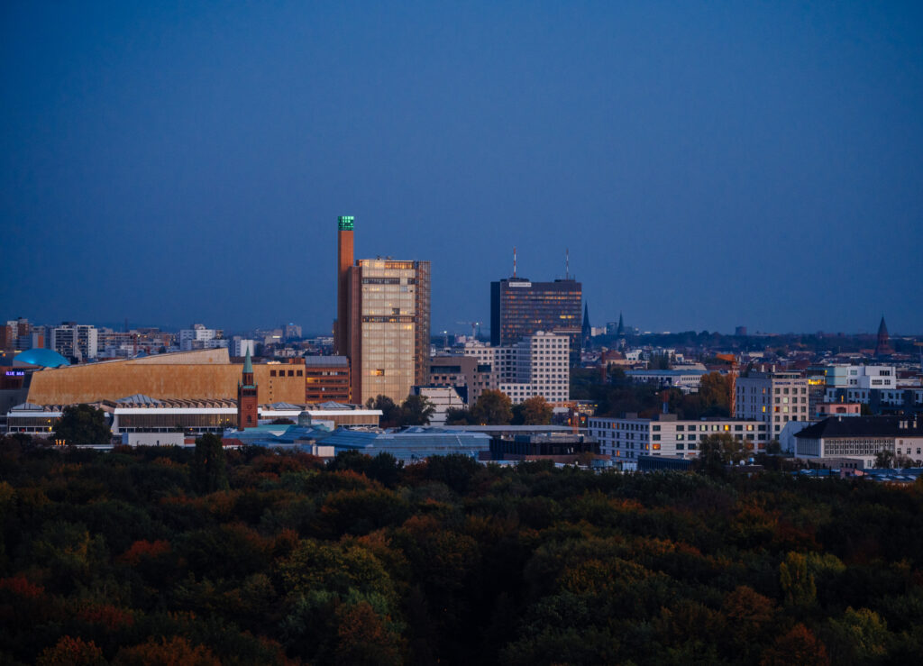 Potsdamer Platz cityscape at blue hour