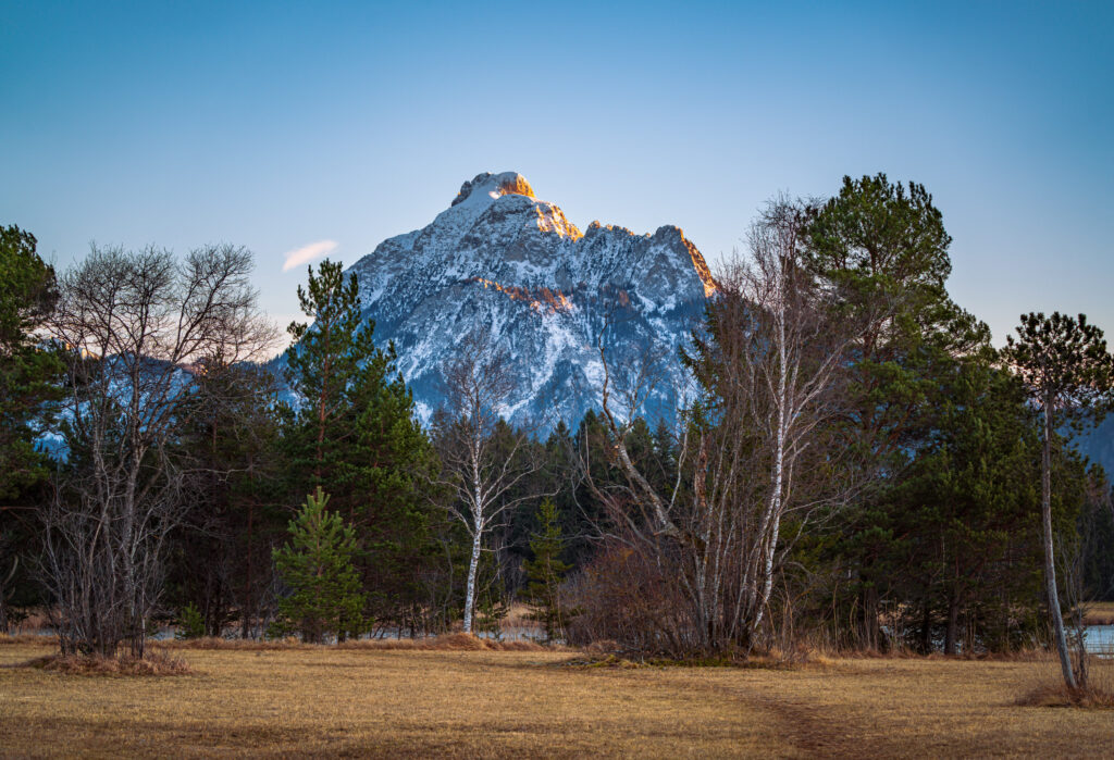 Mountain Säuling from Hopfensee shore