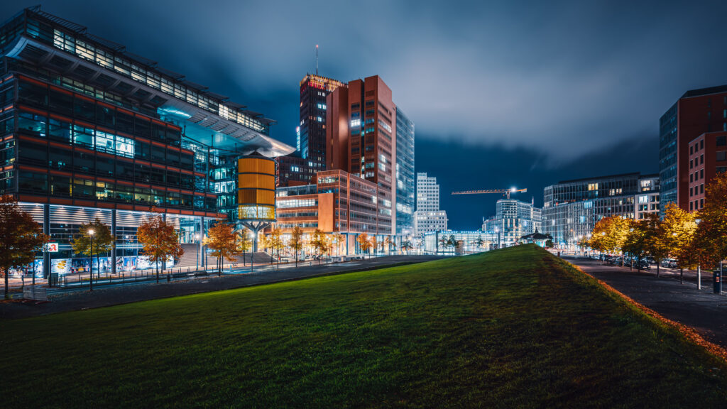 Potsdamer Platz seen from Tilla Durieux Park