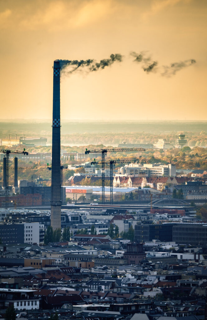 Berlin cityscape during sunset