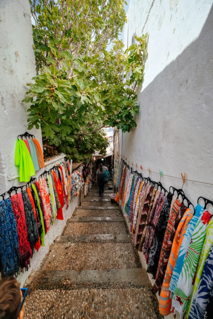 Narrow streets in Lindos