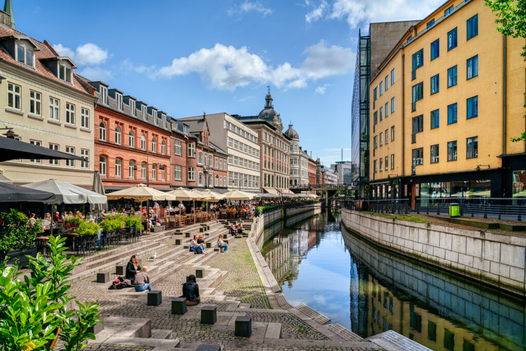 View over Aarhus Å at Vadestedet