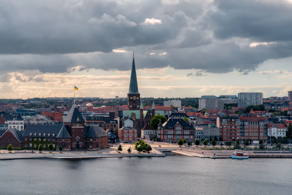Aarhus cityscape with Havnepladsen