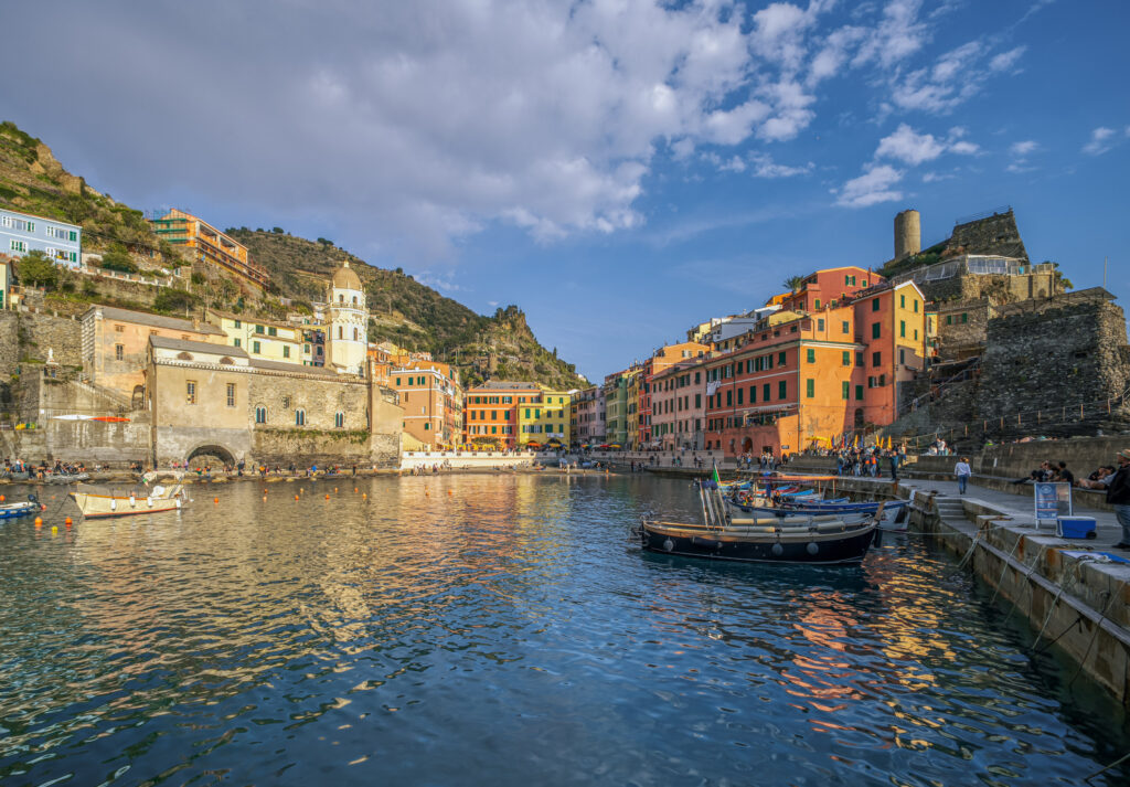View from the Vernazza harbour pier