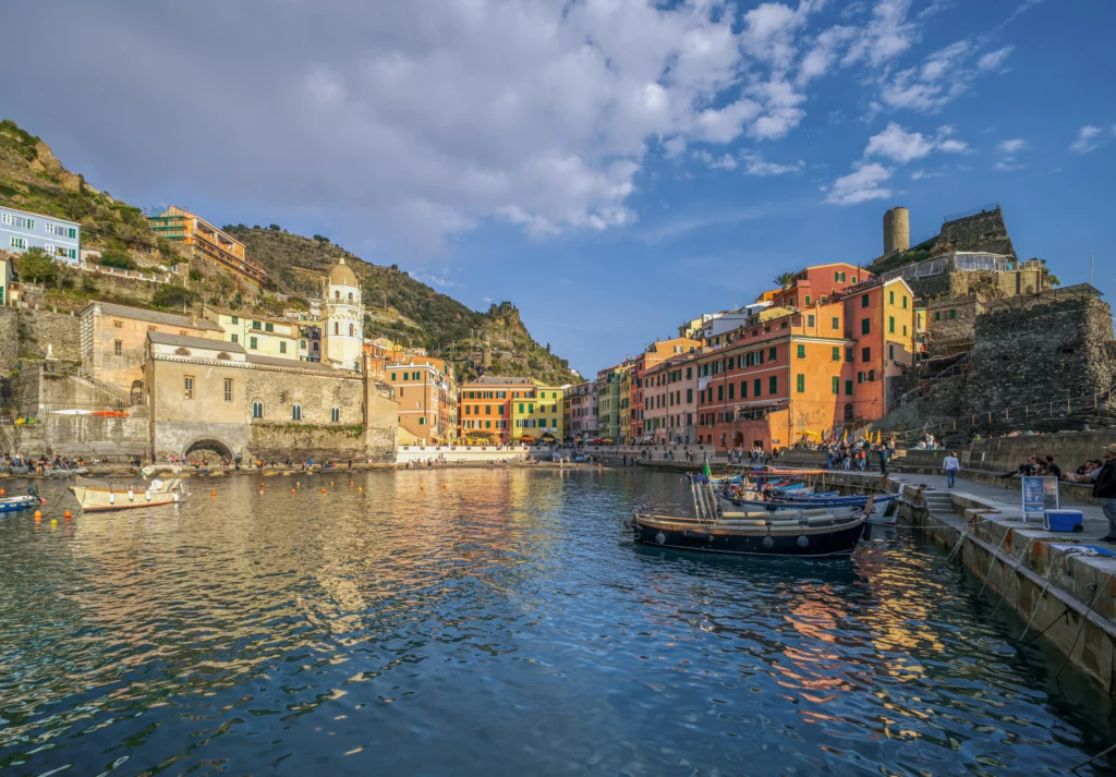 View from the Vernazza harbour pier